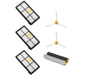 MIRTUX Kit para Roomba series 800 y 900: 3 filtros, 1 Kit de extractores y 2 cepillos laterales