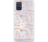 Funda original compatible con Samsung Galaxy A71 - Harry Potter Patron Lechuzas Clear