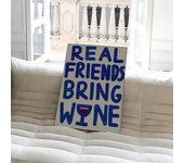 Modern Real Friends Bring Wine Cheese Lover All Carb Diet Quotes Wall Art Prints Canvas Painting Poster Pictures For Living Room