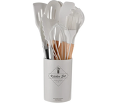 12Pcs Silicone Utensils Set Non-Stick Cookware Spatula Shovel Egg Beaters Wooden Handle Kitchenware Home Kitchen Cooking Tools