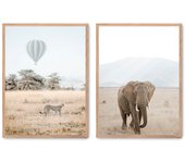 Set de 2 cuadros calidad premium con marco de madera - 30x40 cm o 50x70 cm - POSTER LAB