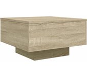 vidaXL Mesa de centro madera de ingeniería 55x55x31 cm Blanco, Negro, Roble Sonoma Mesita de Salón o Comedor o Auxiliar Mesa de Café Meuble Salón