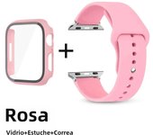 Glass+Case+Strap for Apple Watch Band 42mm 44mm 41mm 40mm 38mm 45mm 49mm Screen Protectors for Apple IWatch Series 8 7 6 SE 5 4