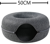 Donut Pet Cat Tunnel Interactive Play Toy Cat bed Dual Use Ferrets Rabbit Bed Tunnels Indoor Toys Cats House Kitten Training Toy