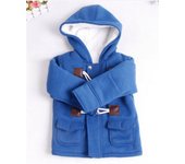 Casual Baby Boys Girls Warm Autumn Winter Long Sleeve Hooded Fleece Coat Horn Button Anorak Jacket Daily Wear For 1st Year Old