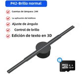 42cm 3D Fan Advertising Projector Wifi Led Sign Holographic Lamp Player Remote Advertise Display Hologram Projector Logo Light