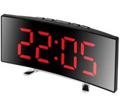 Creative Curved Electronic Clock LED Large Mirror Alarm Clock Silent Smart Desktop Clock Living Room Mirror Clock