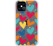 Funda compatible con iPhone 12 - 12 Pro - Corazones color