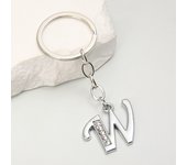 Simple A-Z 26 Letter Pendant Keychain English Alphabet Keyring For Friend Good Gift Holder Handbag Car Jewelry