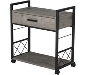 HOMCOM Mesa Auxiliar, Carro de Servicio con Ruedas, Carro de Cocina, Mesa de Centro con Cajón, Estante, Aparador, Móvil, Aglomerado 60 x 30 x 65 cm