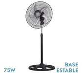 FABRILAMP Ventilador de Pie Reforzado Negro 75W 5 Aspas Aluminio