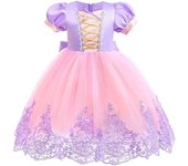 Disfraz de princesa con trenzas largas de Daisy para fiesta de cumpleaños de Halloween para bebés, niñas pequeñas y niñas pequeñas, morado