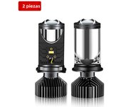 Y6 H4 LED Projector Headlight Projector Lens with Fan Cooling 90W Automobile Hi Lo Beam Bulb 12V