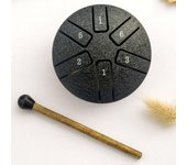 3 Inches 6 Tones Steel Tongue Drum Outdoors Rain Drum Instrument Mini Hand Drum Ethereal Drum Sticks Percussion Drum Accessories