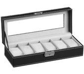 VANSIHO Hot Sale Multiple Slots Watch Box  Display Case Glasses Organizer Storage PU Leather for Men and Women