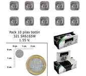 Pila boton oxido de plata 321 / sr616sw (caja 10 pilas)