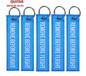 5 PCS/LOT Remove Before Flight Woven Keychains Special Luggage Label Red Chain Keychain for Aviation Gifts Keyring Jewelry