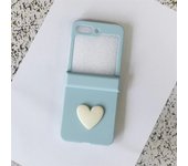 Cute Korean Candy Color 3D Love Heart Solid Color Case for Galaxy Z Flip5 Flip 5 Z Flip5 Zflip5 Zflip5 Flip5 Portable Cover