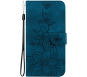 For Oppo a38 A18 A52 a92 A72 A53 4G carcasa de móvil antideslizante de color sólido, solapa de cuero estampado de lirio, re