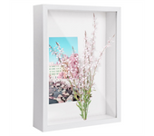 Shadow Box A4, 5CM Deep Box Photo Frame for Tabletop and Wall,3D Picture Frame Display Box for Crafts Memorabilia White