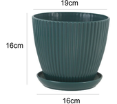Maceta de plástico para flores, maceta para plantas suculentas con bandeja, eneldo verde, redonda, doble capa, pequeña maceta, decoración de escritorio para el hogar y la Oficina