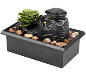Tabletop Fountain Circulating LED Ring Lights r Water Ornaments Meditation Fortune Craft for Home Office