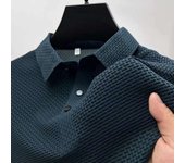 Nueva camisa Polo de color liso, combinada con un tejido vaquero informal de manga corta, cómodo y transpirable, adecuado para el verano