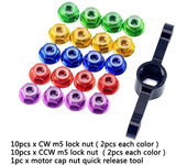 20Pcs M5 Motor Screw Props Nut Flange Nut Propeller Adapter Release Wrench CW CCW for RC FPV Racing Drone 2204 2205 2306 Motor