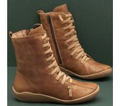 Nuevas Botas De Mujer Con Cremallera Lateral Con Cordones Para Mujer, Zapatos Casuales De Tacón Plano