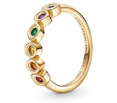 2024 New Gold Plated 925 Silver Ring Zircon Sparkling Double Band Heart Finger Ring Women Pandor Ring Fine Jewelry