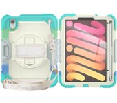 For iPad Mini 6th Gen 8.3 inch 2021 with Screen Protector & Shoulder Strap Hand Strap Stand Case