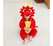 Infant Colorful Costume Soft Animal Flannel Hooded Pants Halloween Dress Up Dinosaur Theme Party Bodysuit