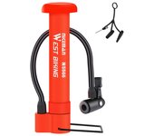 WEST BIKING MINI Bike Pump MTB Tire Inflator With Extension Hose Schrader Air Valve Portable Floor Pump Balloon Ball Inflator
