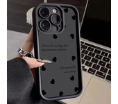 Funda de teléfono mate suave con corazón de amor negro para iPhone 11 12 13 14 Pro 16E XS X XR 7 8 Plus SE2 iPhone 15 16 Pro Max