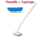 Cepillo de limpieza de esponja para baño, herramienta multifuncional, mango largo, cepillos removibles para bañera y suelo del hogar, cepillo para azulejos de cerámica