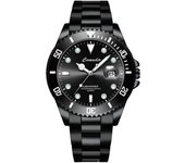 Verde agua fantasma automático cuarzo reloj de los hombres de la marea luminosa resistente al agua