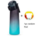 1pc 650ml Flavored with Random 1 Flavour Pods Water Bottle Frosted Black Air Camping Sport Fiess Cup