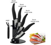 Kitchen Knives with holder 3"fruit 4"utility 5"slicing 6"chef Ceramic knives Accessories set Zirconia White Blade with stand