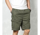 Male Cargo Pants Knee Shorts Classic Summer Shorts Multiple Pockets Large Size Cotton Half Pants Khaki Grey Shorts