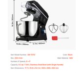 SucceBuy Stand Mixer, Dough Mixer, Food Mixer with Stainless Steel Bowl, Hook, Whip, Beater, Scraper
