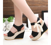 Zapatos de tacón de cuña para mujer, sandalias de verano 2025, zapatos de tacón alto con plataforma para fiesta para mujer
