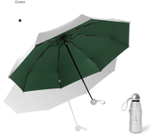 Mini Paraguas de bolsillo Anti UV para mujeres, hombres y niños, 8 varillas, a prueba de viento, ligero, Plegable, portátil