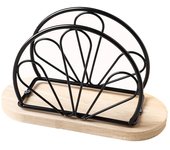 Space-Saving Metal Napkin Holders Freestanding Nordic Style Vertical Napkin Dispenser Rust-proof with Wooden Base