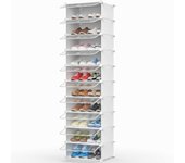 Zapatero, 10 Niveles Zapatero Entrada Recibidor, Capacidad para 20 Pares de Zapatos, Zapatero Estrecho Zapateros Estrechos para Entradas, Dormitorios y Pasillos, Transparente