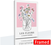 Nordic Flower Market Wall Art Canvas Painting with Framed Pink Tulip Daisy Posters Bedroom Aesthetic Pictures for Home Decor