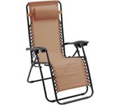 Tumbona Plegable y Reclinable para Jardín y Terraza, Silla Zero Gravity para Playa y Piscina, Tumbonas Relax Cómoda 165x65x113 cm