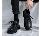 Botas de estilo británico para hombre, casuales, transpirables, de cuero, de caña alta, zapatos de otoño