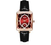 Reloj de cuarzo cuadrado de temperamento ligero para mujer, reloj resistente al agua con incrustaciones de diamantes, reloj para mujer