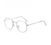 Nuevas gafas de sol polarizadas poligonales con estilo, montura de gafas anti-azules de metal