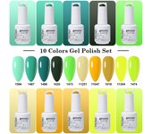Arte Clavo conjunto esmalte uñas gel 10 piezas 354 colores gel mixto semipermanente barniz arte LED gel ultravioleta empapado